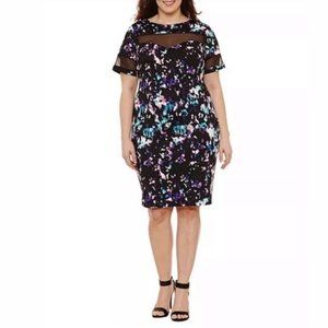 NWT Sexy Bodycon Watercolor Hourglass Dress 2X